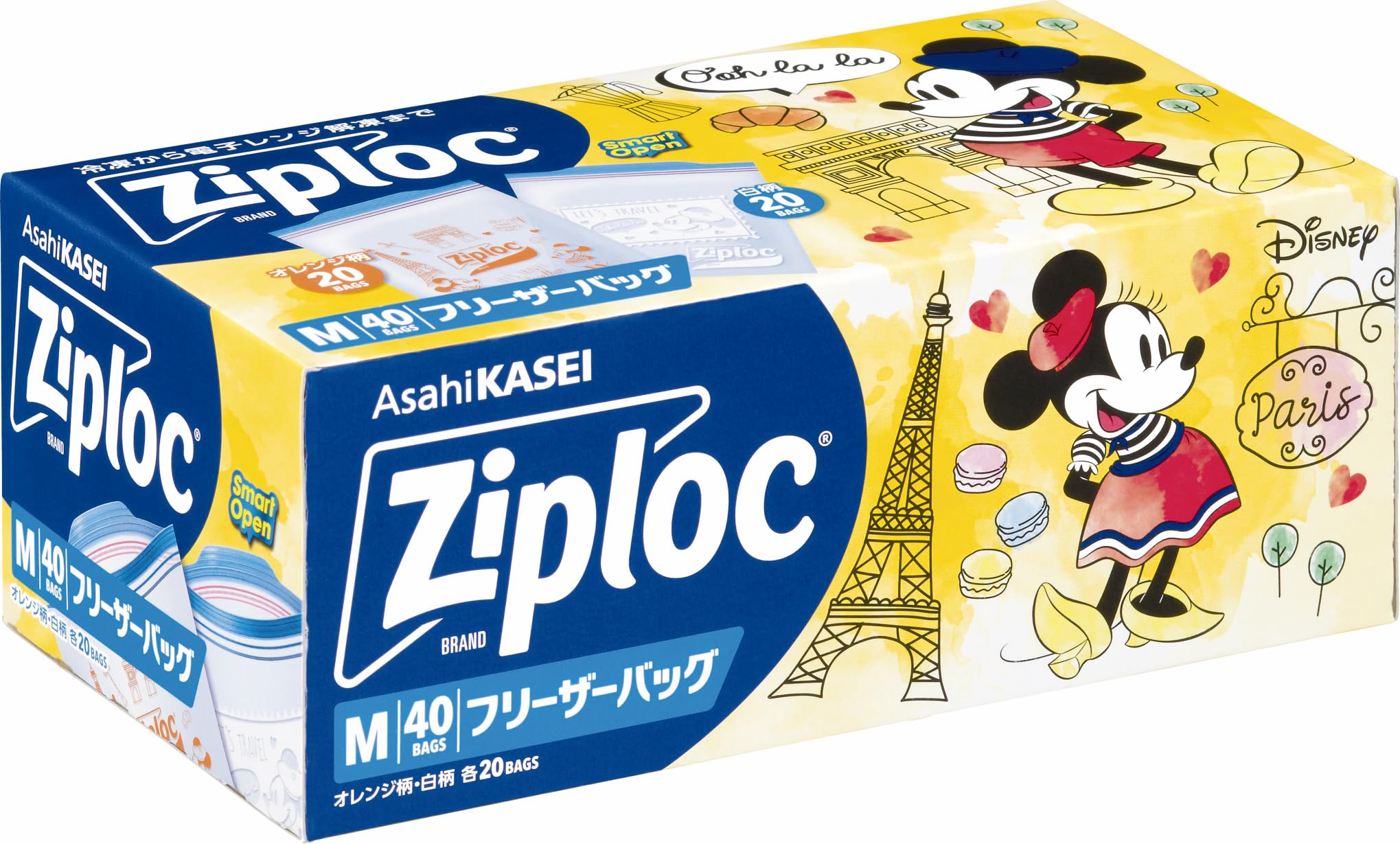 Amazon.co.jp: 【限定デザイン】ジップロック フリーザーバッグ M 40枚